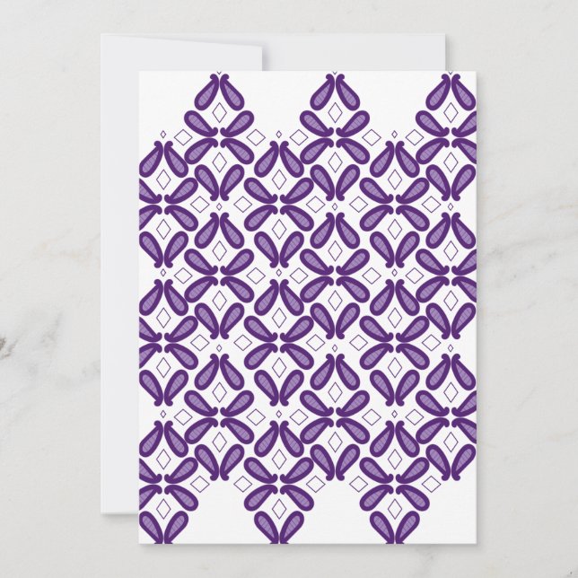A symmetrical pattern featuring white and purple m invitation (Front)