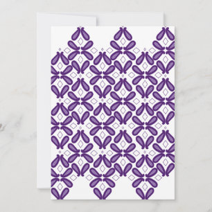 A symmetrical pattern featuring white and purple m invitation