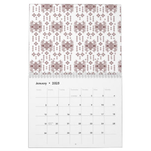 A symmetrical white wrapping paper featuring a rep calendar