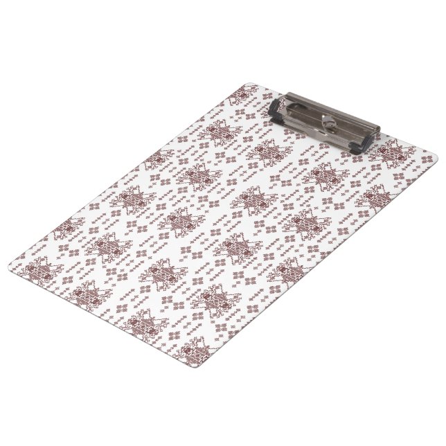 A symmetrical white wrapping paper featuring a rep clipboard (Angled)