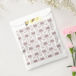 A symmetrical white wrapping paper featuring a rep favour bag