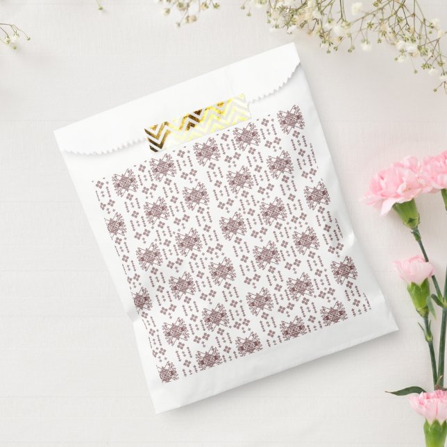 A symmetrical white wrapping paper featuring a rep favour bag (Sealed)