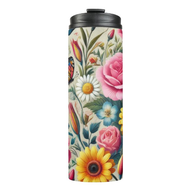A Symphony of Blooms Thermal Tumbler (Front)