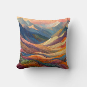 A Symphony of Colourful Patterns Throw Pillow