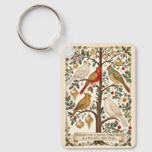 A Symphony of Winter Wings Keychain