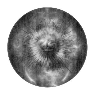 A-Synchronous Ethereal Clouds Glass Cutting Board