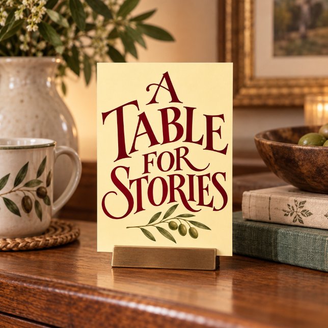 A Table for Stories Art Print (4 x 6 inch unframed semi-gloss print. Flat printed artwork. Styled scene; props not included.)