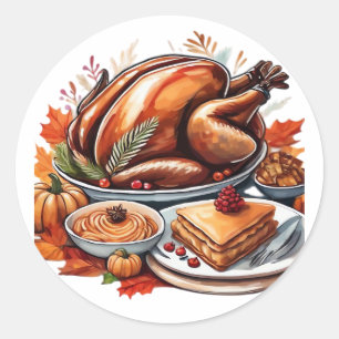 A Table Full of Gratitude Classic T-Shirt Classic Round Sticker