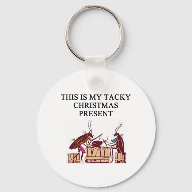 a tacky christmas gift design keychain (Front)