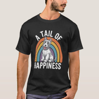 A Tail of Happiness Scottish Terrier Dog Retro Rai T-Shirt
