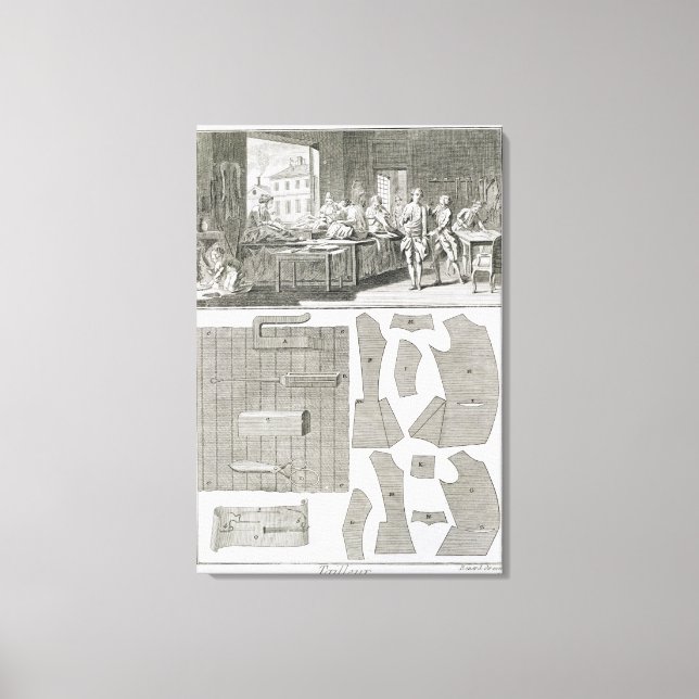 A tailor's workshop and patterns, from the 'Encycl Canvas Print (Front)