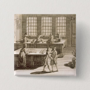 A tailor's workshop, from the 'Encyclopedie des Sc 2 Inch Square Button