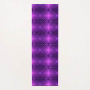A tall bookmark with a vibrant purple geometric yoga mat