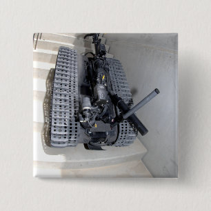 A Talon 3B robot unit climbing a flight of stai 2 Inch Square Button