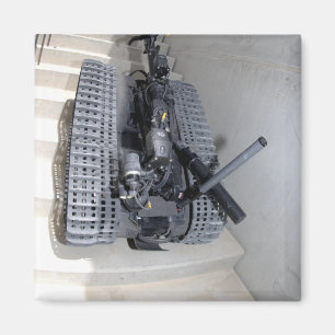 A Talon 3B robot unit climbing a flight of stai Magnet