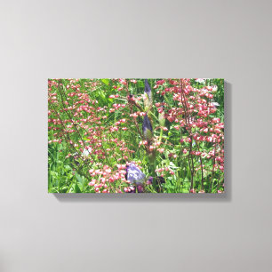 A Tangle Of Coral Bells And Irises Canvas Print
