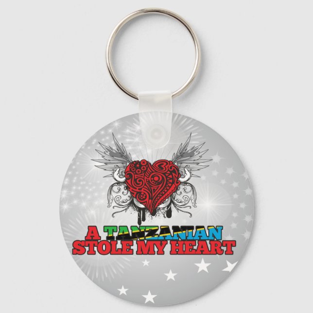 A Tanzanian Stole my Heart Keychain (Front)