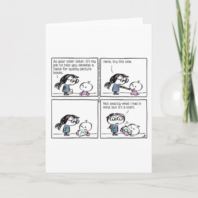 A Taste For Picture Books card for book lovers (Front)