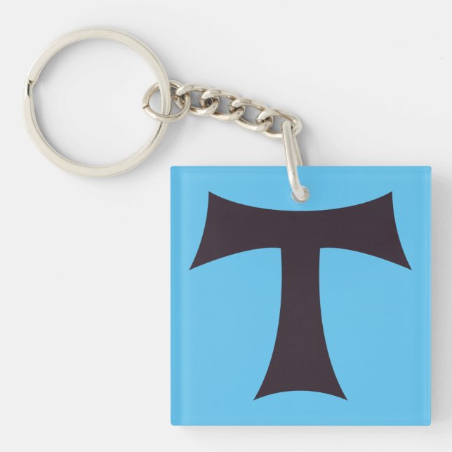 A tau cross Saint Anthony cross Keychain (Front)