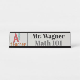 A+Teacher add name class desk plate Desk Name Plate