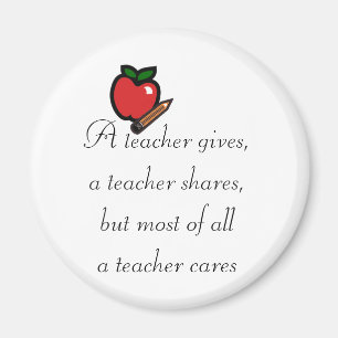 A teacher cares magnet