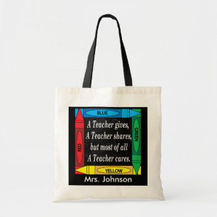 A Teacher Cares - Personalize Tote Bag