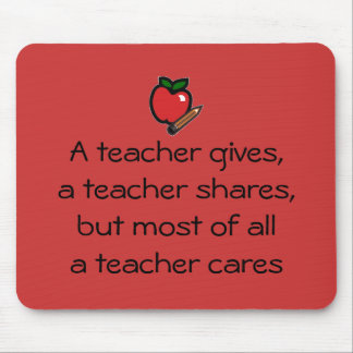 A teacher cares-red mouse pad