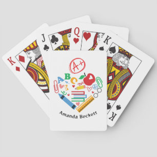 A+ Teacher School Supplies   Playing Cards