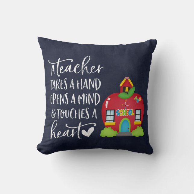 A teacher takes a hand throw pillow (Front)