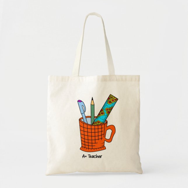 A + Teacher Tote Bag | Teacher Appreciation Gift (Front)