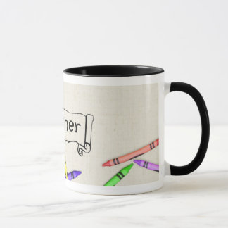 A+ Teacher With Crayons Mug