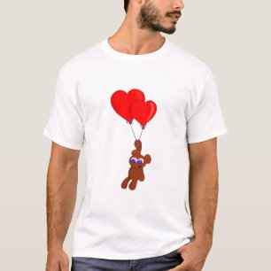 A Teddy Bear Holding Heart Shaped Balloons T-Shirt