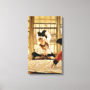 A Tedious Story by James Tissot, Vintage Fine Art Canvas Print