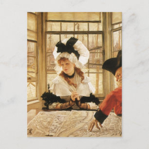 A Tedious Story by James Tissot, Vintage Fine Art Postcard