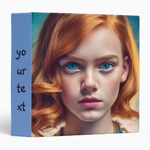 A teenage girl with golden hair, a sharp gaze binder