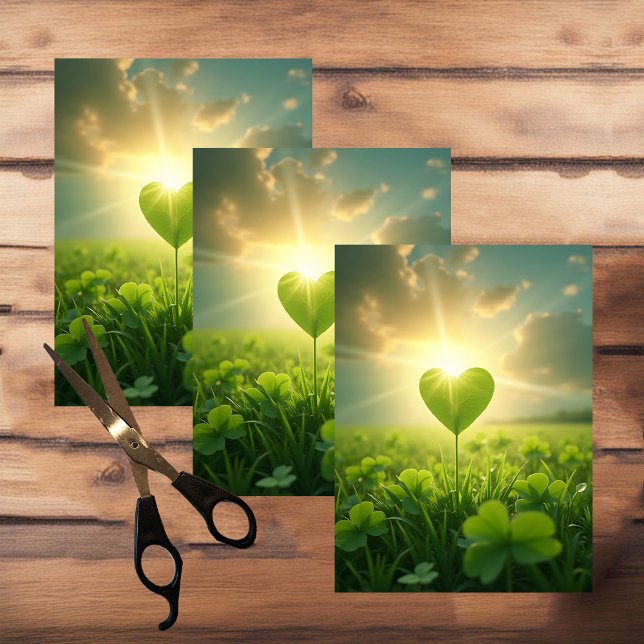 A tender shamrock heart under the evening sky  tissue paper (Creator Uploaded)