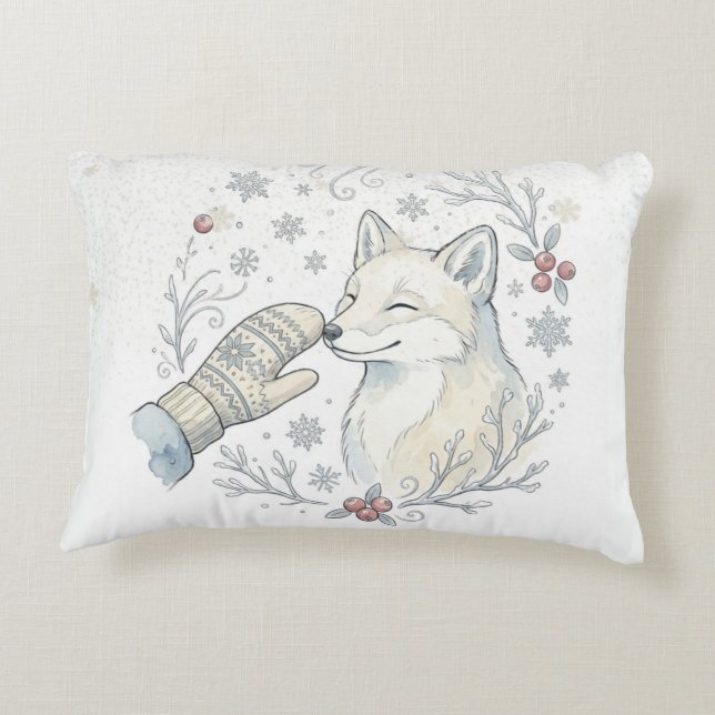 A Tender Winter Boop Accent Pillow (Back)