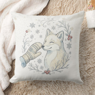 A Tender Winter Boop Throw Pillow