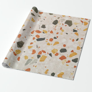 A terrazzo colour red and green and yellow in conc wrapping paper