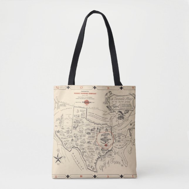 A Texan's Map of the United States (of Texas) Tote Bag (Front)