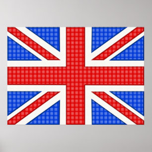 A textured Union Jack flag. Poster