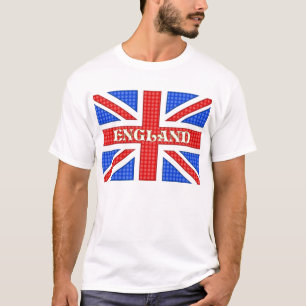 A textured Union Jack flag with Endgland written a T-Shirt