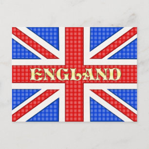 A textured Union Jack flag with England across it Postcard