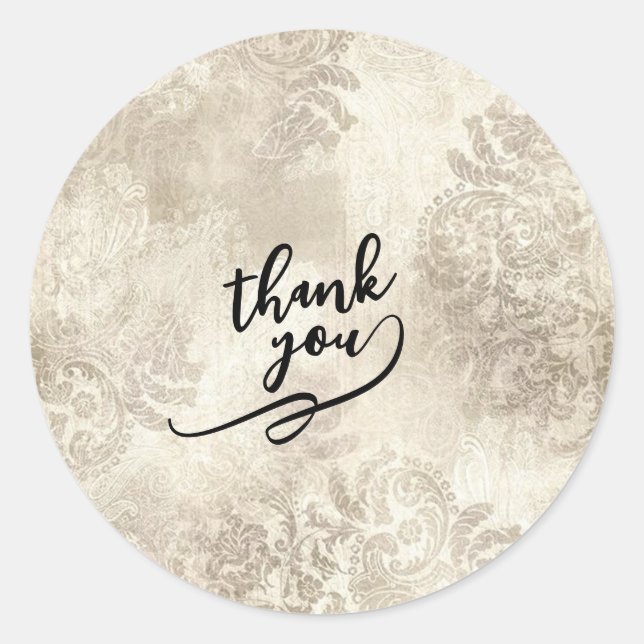 A "THANK YOU" sticker.  Classic Round Sticker (Front)