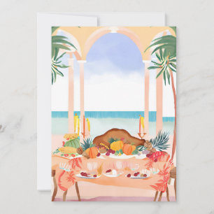 A Thanksgiving Feast in a Tropical Setting Holiday Card