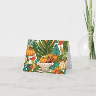 A Thanksgiving Feast in a Tropical Setting Thank You Card