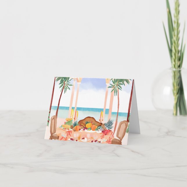 A Thanksgiving Feast in a Tropical Setting Thank You Card (Front)