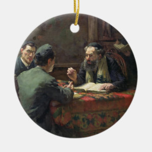 A Theological Debate, 1888 Ceramic Ornament