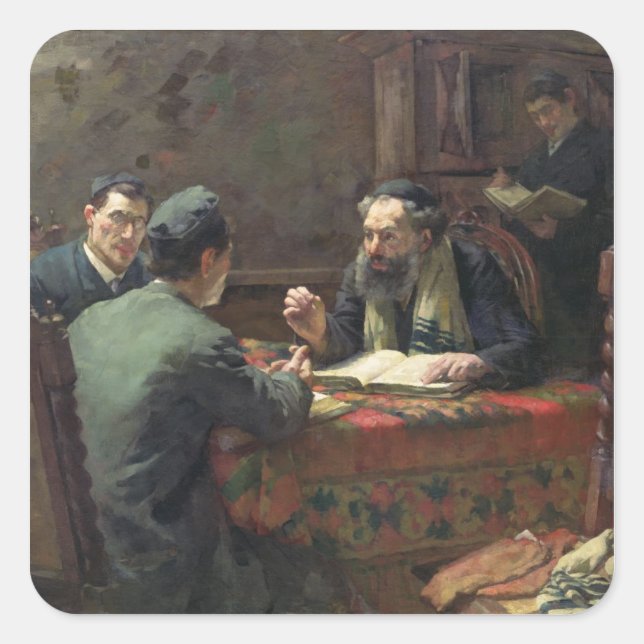 A Theological Debate, 1888 Square Sticker (Front)