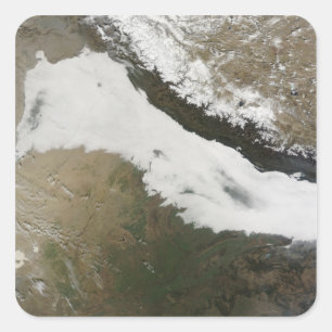 A thick bank of low clouds square sticker